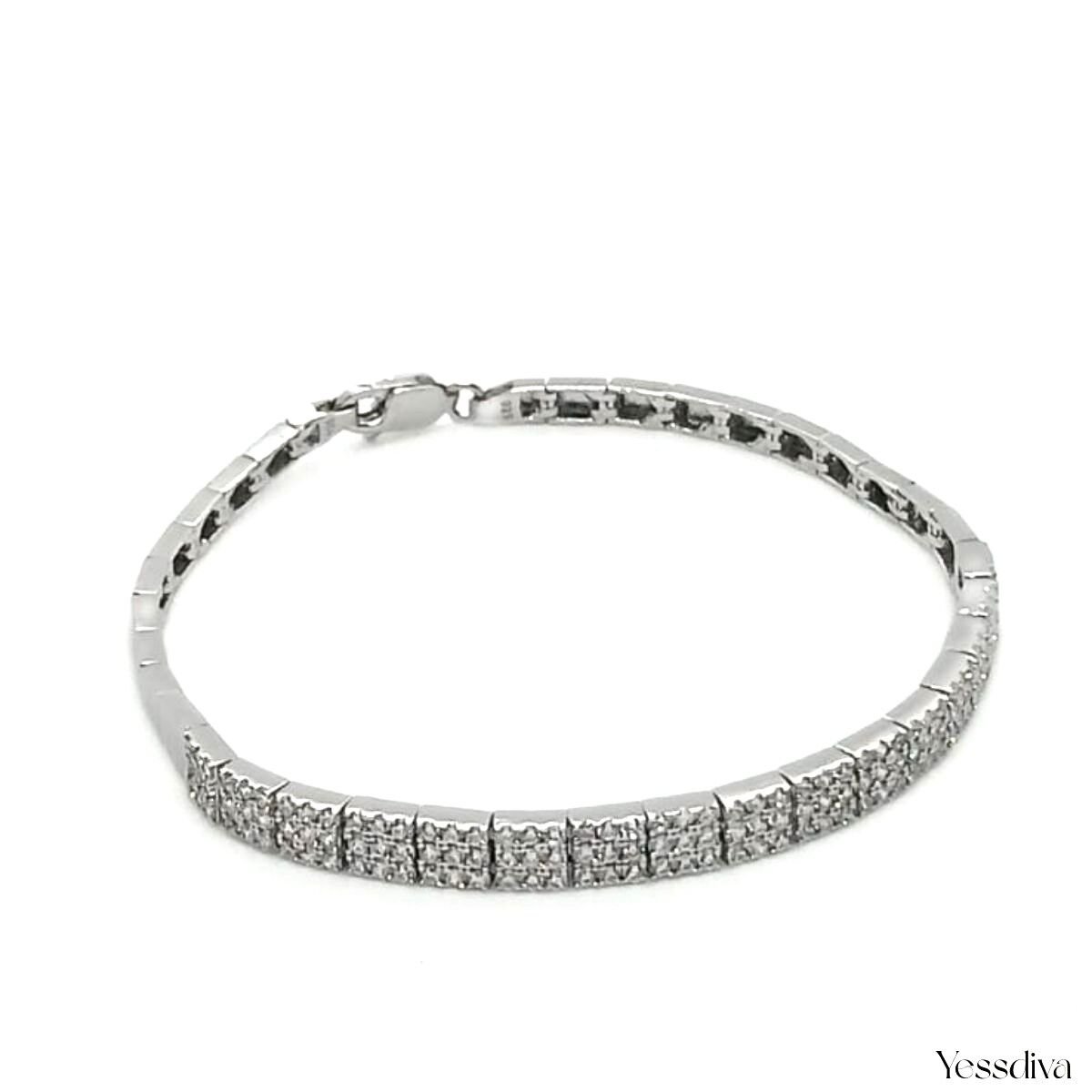 Baget Zirkon Taşlı Gümüş Bileklik