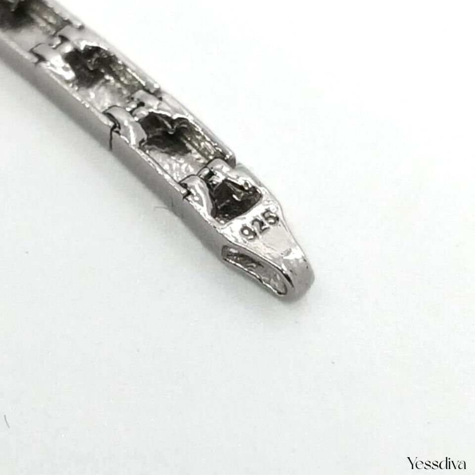 Baget Zirkon Taşlı Gümüş Bileklik