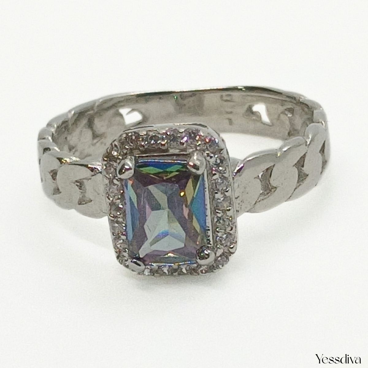 Topaz Zirkon Taşlı Gümüş Yüzük
