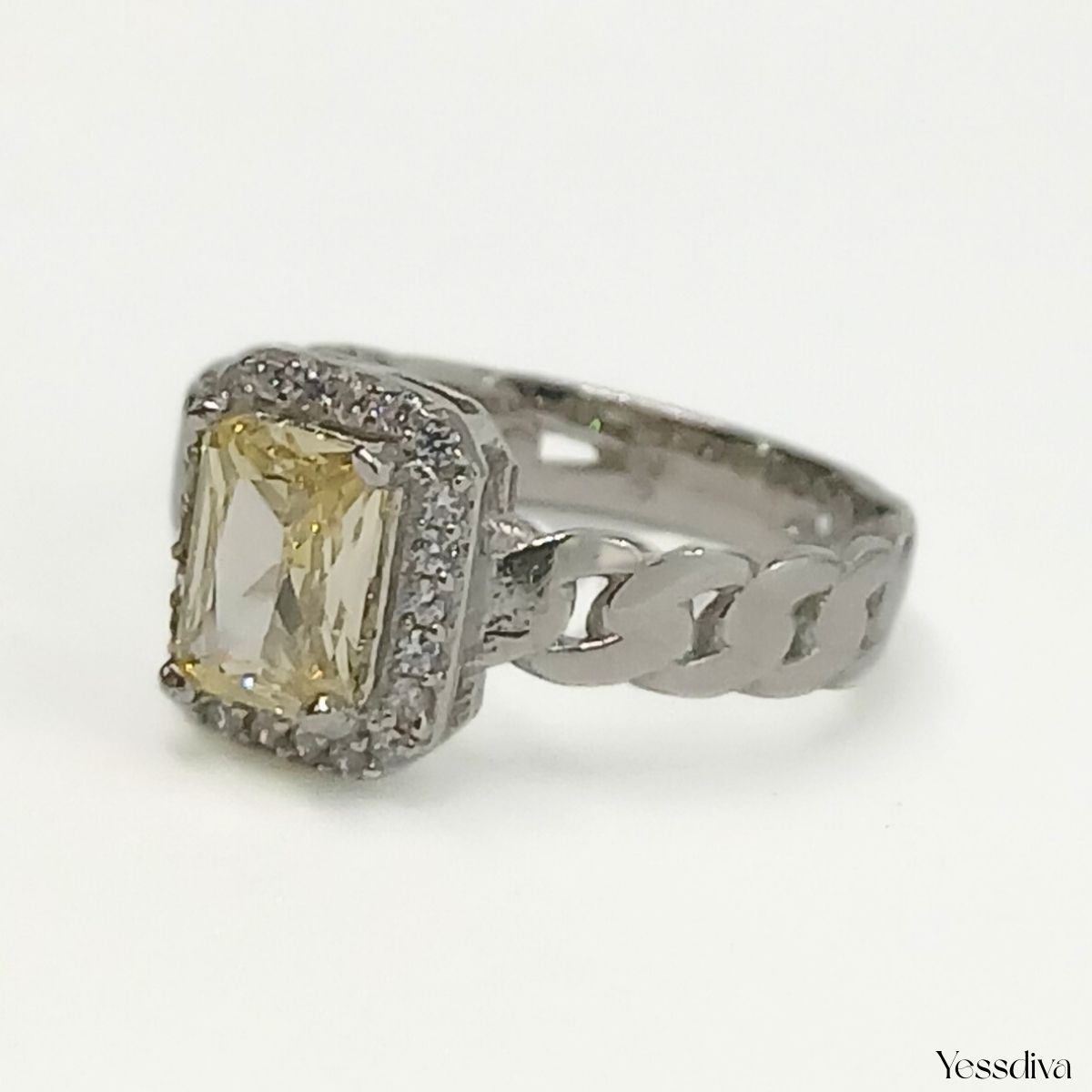 Sitrin  Zirkon Taşlı Baget Yüzük