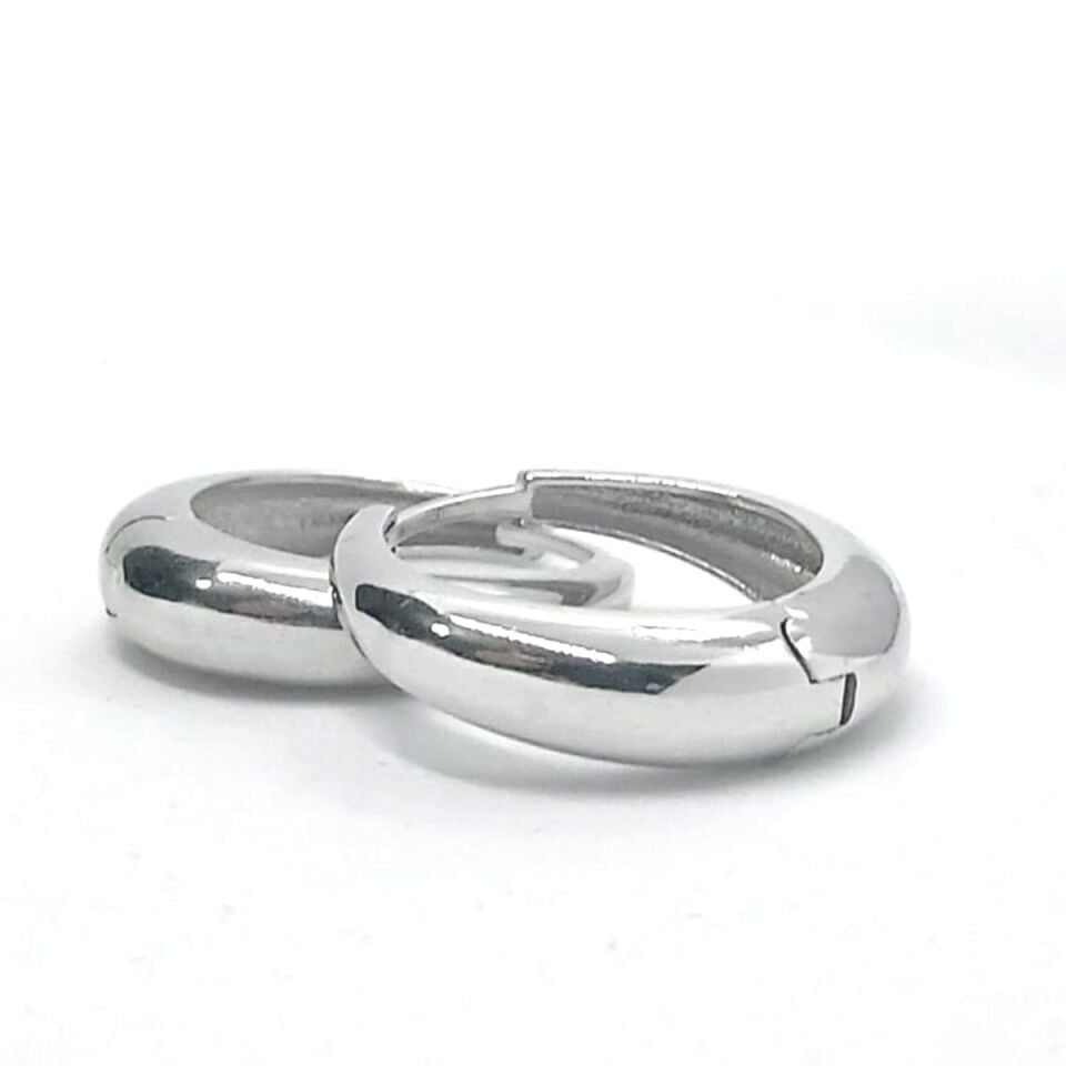 Yuvarlak Bombeli Düz Halka Küpe